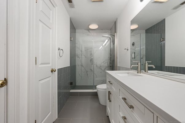 Bathroom, Glass Shower, Interior, Marble Walls