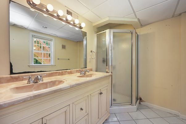 Bathroom, Dual Sink Vanities, Glass Shower, Interior, Tile Countertops