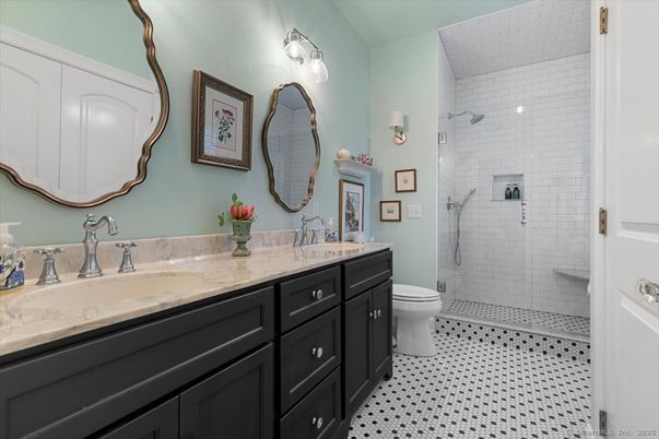 Bathroom, Dual Sink Vanities, Glass Shower, Interior