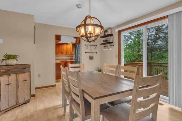 Chandelier, Dining room, Interior, Pendant Lights, Wood Texture Flooring