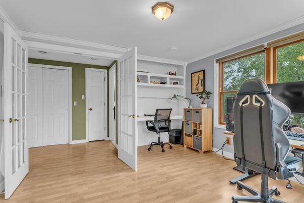 Fitness Equipment, Home Office, Interior, Wood Texture Flooring