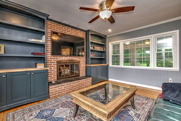 Fireplace, Interior, Stone Walls, Wood Texture Flooring