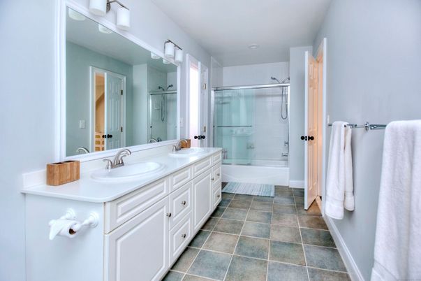 Bathroom, Dual Sink Vanities, Glass Shower, Interior