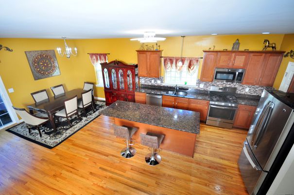 Chandelier, Dining room, Interior, Kitchen, Pendant Lights, Wood Texture Flooring