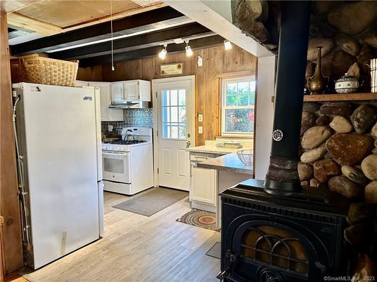 Interior, Kitchen, Wood Texture Flooring, Wooden Walls