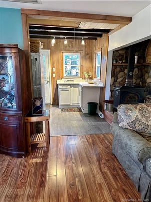 Fireplace, Interior, Kitchen, Stone Walls, Wooden Beams, Wood Texture Flooring, Wooden Walls