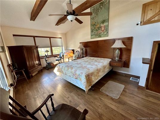 Bedroom, Interior, Wooden Beams, Wood Texture Flooring