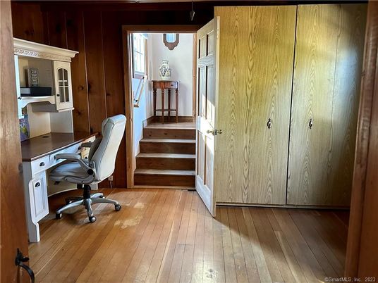 Home Office, Interior, Wood Texture Flooring, Wooden Walls