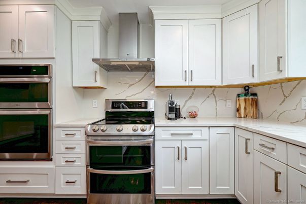 Interior, Kitchen, Marble Walls, Stainless Steel Appliances