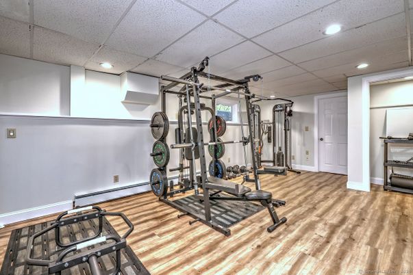 Fitness Equipment, Interior, Recessed Lighting, Wood Texture Flooring