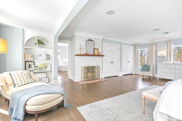 Fireplace, Interior, Wood Texture Flooring