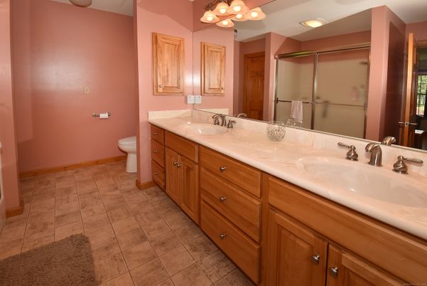 Bathroom, Dual Sink Vanities, Glass Shower, Interior