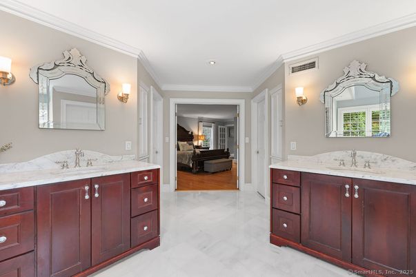 Bathroom, Bedroom, Interior, Marble, Recessed Lighting, Wood Texture Flooring