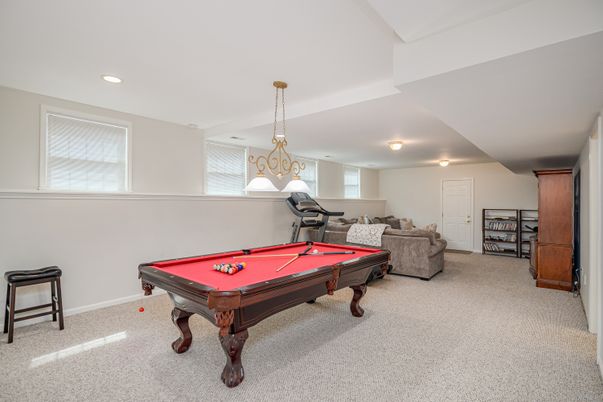 Billiard Table, Game Room, Interior, Living room, Pendant Lights, Recessed Lighting