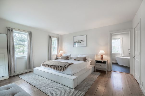 Bathroom, Bedroom, Free Standing Baths, Interior, Wood Texture Flooring