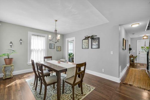 Chandelier, Dining room, Interior, Wood Texture Flooring