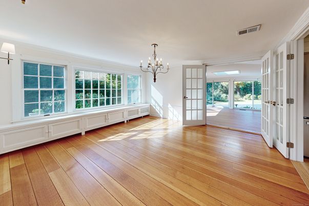 Chandelier, Empty room, Interior, Wood Texture Flooring