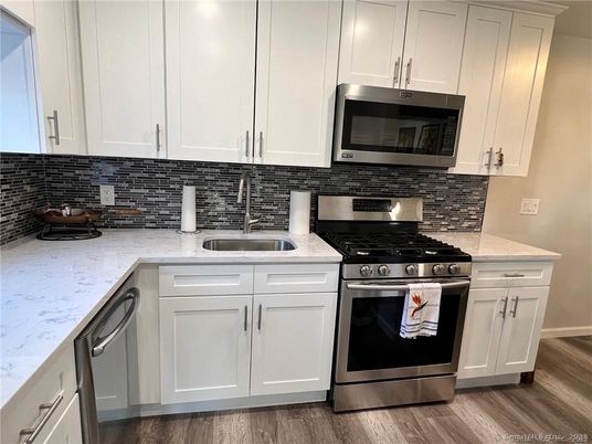 Interior, Kitchen, Stainless Steel Appliances, Wood Texture Flooring