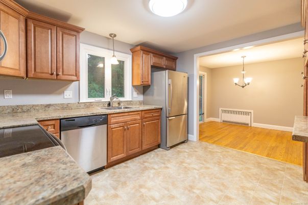 Interior, Kitchen, Pendant Lights, Wood Texture Flooring
