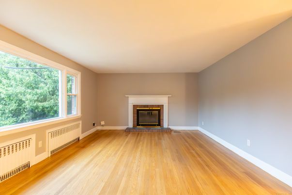 Empty room, Fireplace, Interior, Wood Texture Flooring