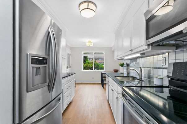 Interior, Kitchen, Stainless Steel Appliances, Wood Texture Flooring
