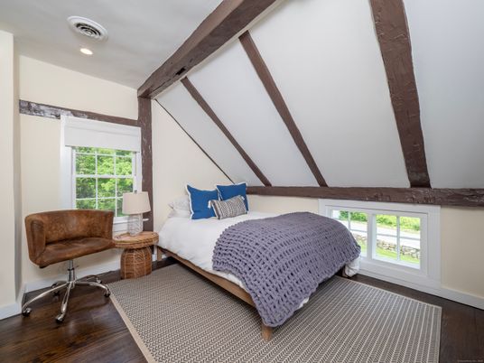 Bedroom, Interior, Recessed Lighting, Wooden Beams, Wood Texture Flooring