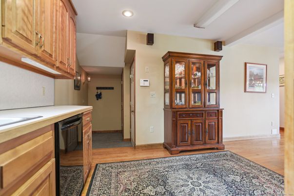 Interior, Kitchen, Recessed Lighting, Wood Texture Flooring