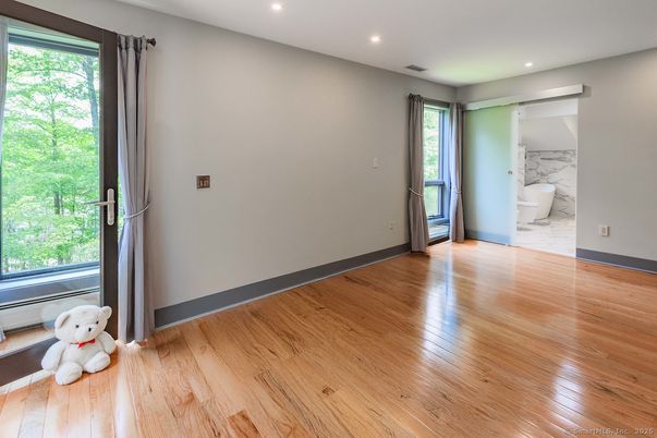 Empty room, Interior, Marble, Recessed Lighting, Wood Texture Flooring
