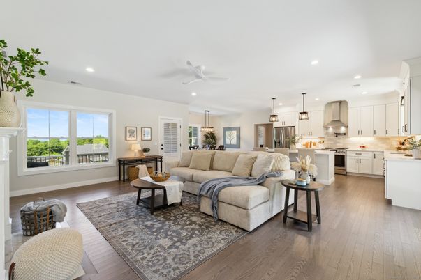 Interior, Kitchen, Living room, Pendant Lights, Recessed Lighting, Stainless Steel Appliances, Wood Texture Flooring