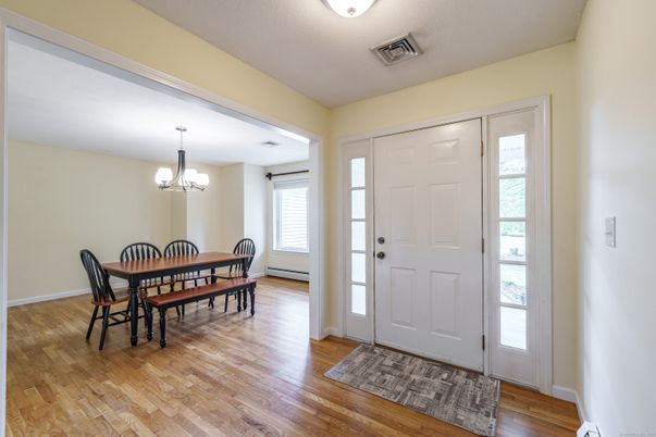 Chandelier, Dining room, Interior, Wood Texture Flooring
