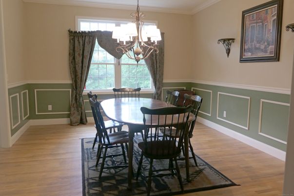 Chandelier, Dining room, Interior, Wood Texture Flooring