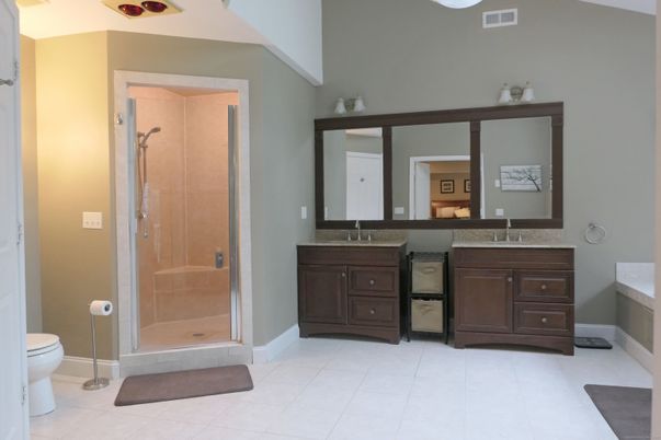 Bathroom, Dual Sink Vanities, Glass Shower, Interior