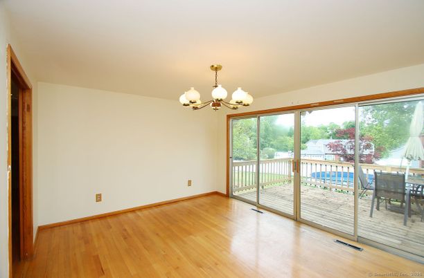Chandelier, Dining room, Empty room, Interior, Wood Texture Flooring