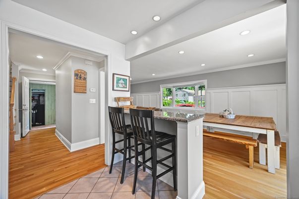 Interior, Kitchen, Recessed Lighting, Wood Texture Flooring