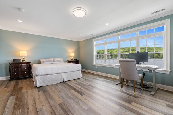 Bedroom, Home Office, Interior, Recessed Lighting, Wood Texture Flooring