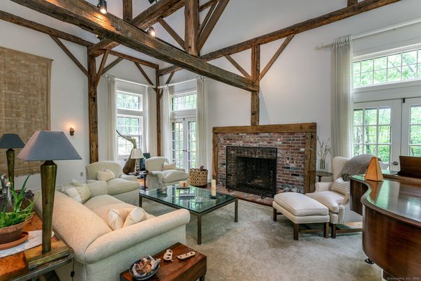 Fireplace, Interior, Living room, Wooden Beams
