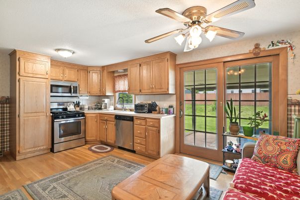 Interior, Kitchen, Stainless Steel Appliances, Wood Texture Flooring