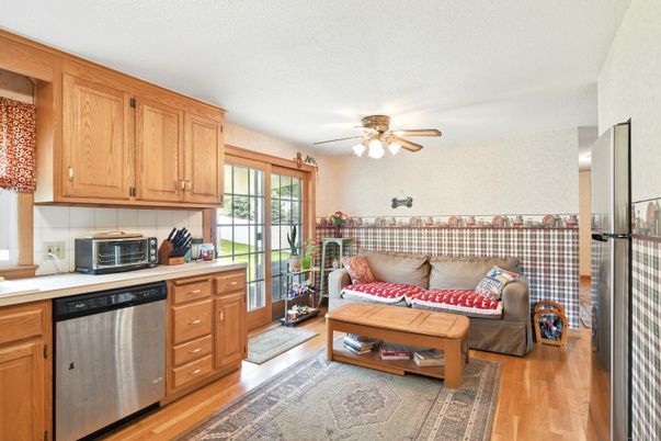 Interior, Kitchen, Living room, Wood Texture Flooring
