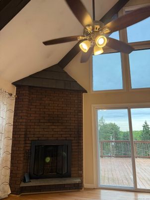 Fireplace, Interior, Stone Walls, Wood Texture Flooring