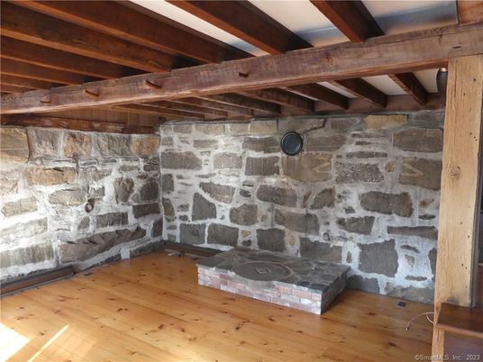 Fireplace, Interior, Stone Walls, Wooden Beams, Wood Texture Flooring