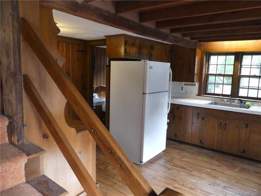 Interior, Kitchen, Wooden Beams, Wood Texture Flooring, Wooden Walls