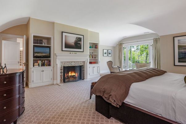 Bedroom, Fireplace, Interior