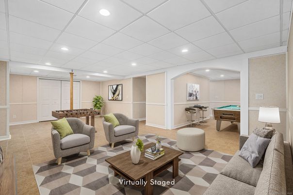 Billiard Table, Game Room, Interior, Living room, Recessed Lighting