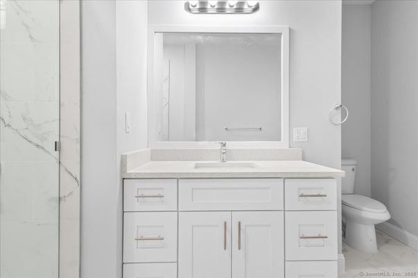 Bathroom, Glass Shower, Interior, Marble, Marble Walls