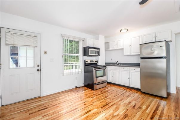 Interior, Kitchen, Stainless Steel Appliances, Wood Texture Flooring