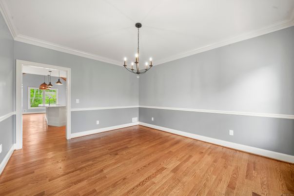 Chandelier, Empty room, Interior, Pendant Lights, Wood Texture Flooring