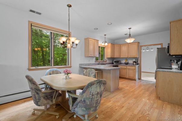 Chandelier, Dining room, Interior, Kitchen, Pendant Lights, Wood Texture Flooring