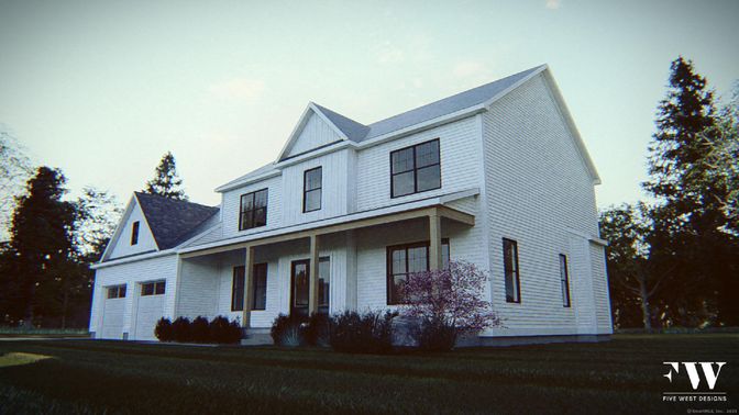 Attached, Exterior, Facade, Farmhouse