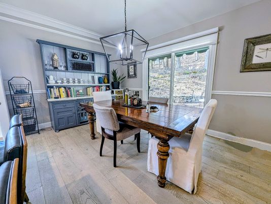Home Office, Interior, Pendant Lights, Wood Texture Flooring