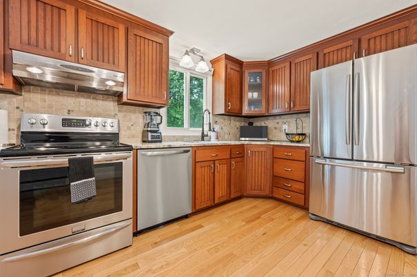 Interior, Kitchen, Stainless Steel Appliances, Wood Texture Flooring